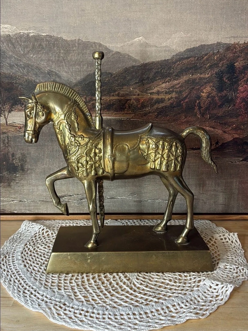 Brass Carousel Horse Sculpture